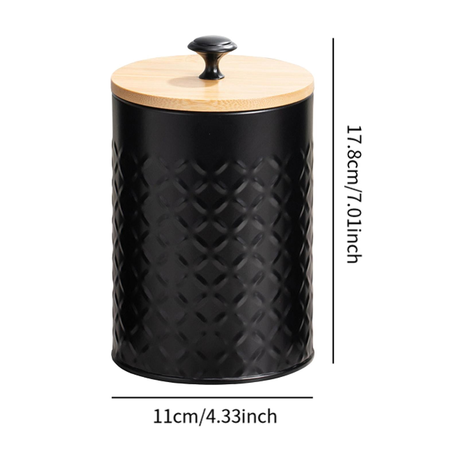 jicheng 3 Pieces Coffee Tea Sugar Container Kitchen Canister Set for Tea Candy Flour black