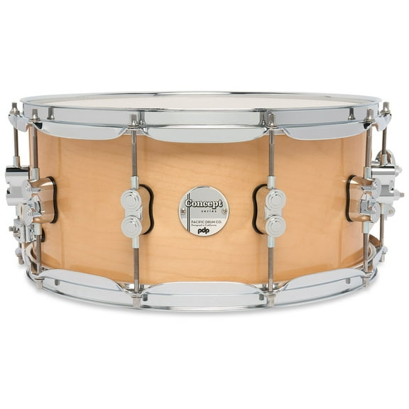 PDP PDCM6514SSNA 6.5 x 14 in. Concept Maple Snare Drum with Chrome Hardware - Natural Lacquer