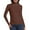 Brown, variant on Women's Turtleneck Long Sleeve Shirts Fall Fashion Basic Thermal Underwear Tops Winter Clothes 2025