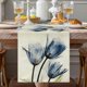 thumbnail image 3 of Blue Tulip Table Runner,Flower Floral Table Runner,Summer Printing Flower Table Runner Decoration, 3 of 4
