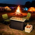 thumbnail image 7 of 45" Propane Fire Pit Table, 50,000 BTU Outdoor Gas Fireplace with Lid, Lava Rocks & Glass Beads, 2-in-1 Wicker Patio Heater & Coffee Table for Backyard Gatherings, Black, 7 of 7