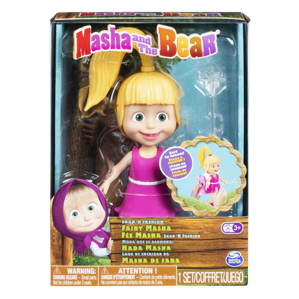 Masha and the Bear, Fairy Snap ‘N Fashion Masha Dressup Doll, for Ages