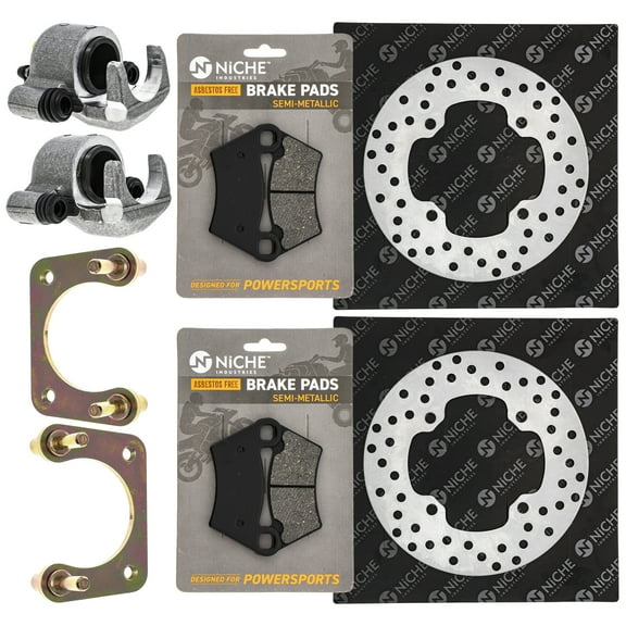 Niche Rear Brake Rotor Caliper Pad Kit for Polaris Ranger 700 EV 1911373 1911374 MK1007984