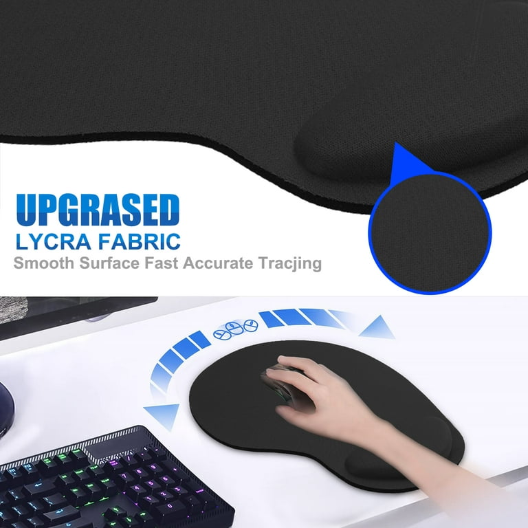 Ergonomic Mouse Pad with Wrist Rest Support, Eliminates All Pains, Carpal  Tunnel, Wrist Discomfort, Non-Slip Base PU Gaming Mouse Mat for Laptop,  Mac, Durable & Comfortable & Easy Typing, Black 