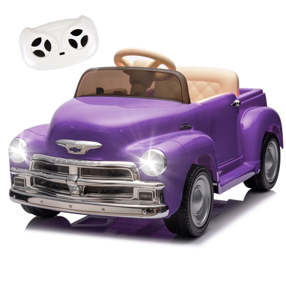 Ambifirner Electric Truck:12V Ride-On Car with Parent Remote Control, Vintage Pickup, 3 Speeds, LED Lights & Bluetooth, Pink, Electric Car