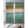 thumbnail image 3 of Sheer Curtains 96 Inches Long 2 Panels, Vintage Plank Turquoise Brown Rod Pocket Curtain Voile Draperies, Farmhouse Wood Grain Light Filtering Window Treatment for Living Room Kitchen Bedroom, 3 of 8
