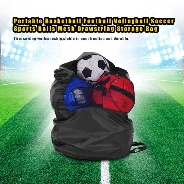 Bolsa de almacenamiento portátil con cordón de malla para balones de baloncesto, fútbol, voleibol y fútbol