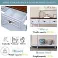 thumbnail image 3 of Aukfa Console Table, 52" Retro Half Moon Sofa Table with 2 Drawers and Shelf for Living Room/Hallway, White, 3 of 8