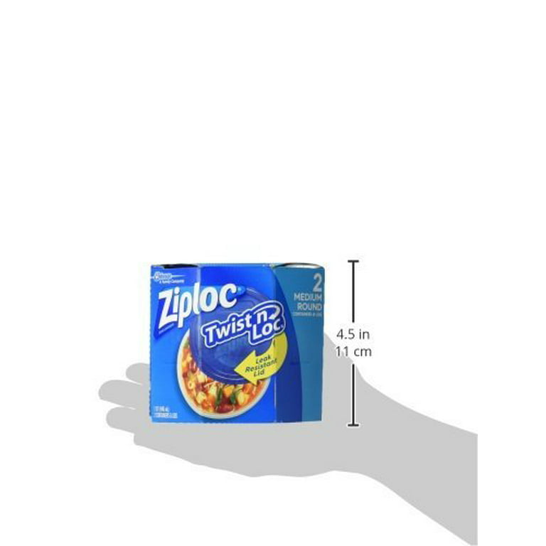 Ziploc Twist 'N Loc Food Storage Containers Quart Size Two 2