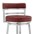 thumbnail image 4 of 26 Inch Leatherette Counter Height Barstool, Silver and Red- Saltoro Sherpi, 4 of 5