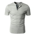 thumbnail image 3 of H2H Mens Casual Premium Slim Fit Henley Short Sleeve T-Shirts (CMTTS254), 3 of 6