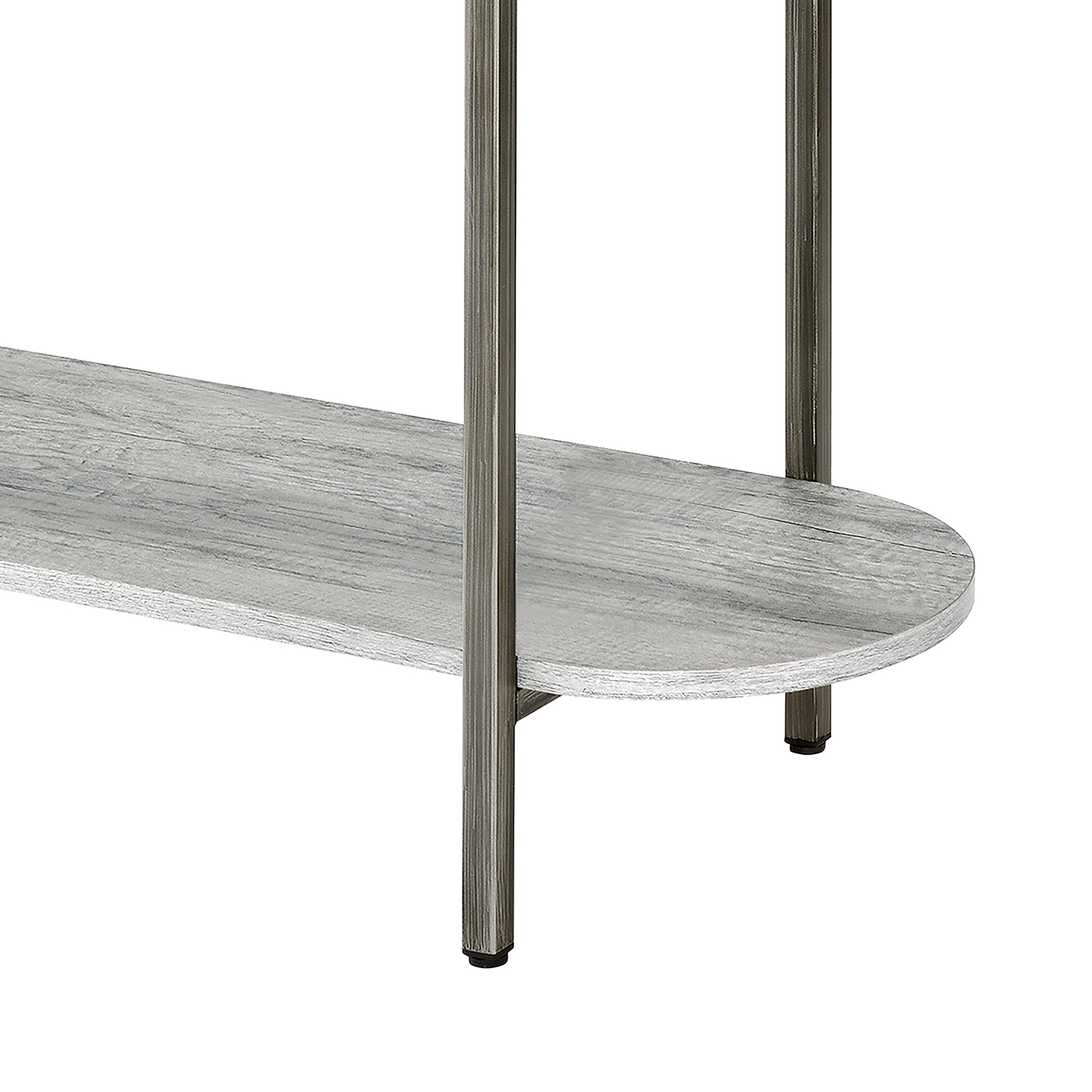 Rowland 1-Shelf Metal Console Table, Light Gray