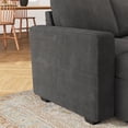 thumbnail image 5 of Marrber L-Shaped Sectional Sleeper with Pull-Out Sofa Bed Corduroy Cloud Couch with Storage for Living Room, Gray, 5 of 10