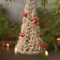 thumbnail image 4 of Kenya Mini White Beads Festive Tree Christmas Tree Ornament, 4 of 4
