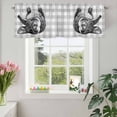 thumbnail image 3 of Valances for Windows Easter Rabbit Gray Buffalo Check Rod Pocket Short Curtain for Bathroom Living Room Bedroom Farmhouse Animal 1 Panel 54x18in, 3 of 9