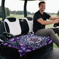 thumbnail image 4 of Yuyamidu Purple Golf Cart Seat Covers Boho Mandala Flower Club Car Seat Blanket with Pockets Fashion Golf Cart Seat Towel Blanket for Universal Accessories for Club Car and More 2-Seat Golf Carts, 4 of 7