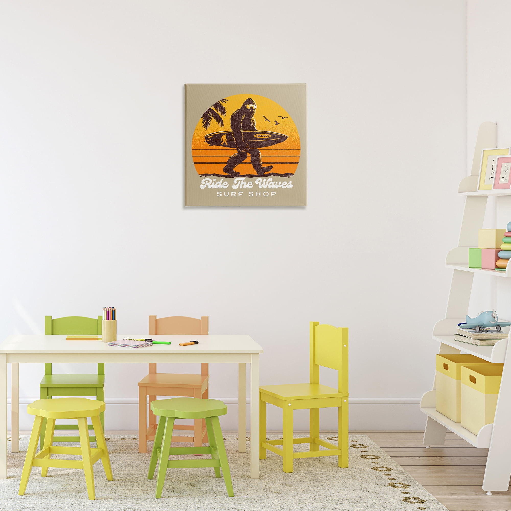 Ride The Waves Surf Shop Canvas Wall Art, design by Jedco Brands Inc.
