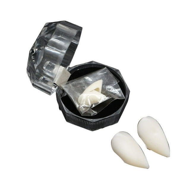 Vogacara 12 Uds de vampiro Día de Todos los accesorios de diente falso adornos accesorio de mascarada suministros para el hogar regalos cuidado de los oídos caja de 17 mm Vogacara CE011457-07B