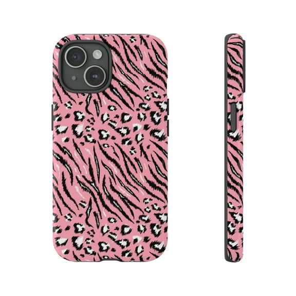 Pink Leopard Print iPhone 15 Case-iPhone-Animal Print iPhone Case-iPhone