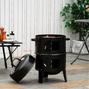 3 - Function Vertical Charcoal Smoker / Versatile for Different Outdoor Cooking Scenarios