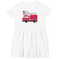 thumbnail image 3 of Inktastic 4th of July Firetruck with Red and Blue Stars Girls Toddler Dress, 3 of 5