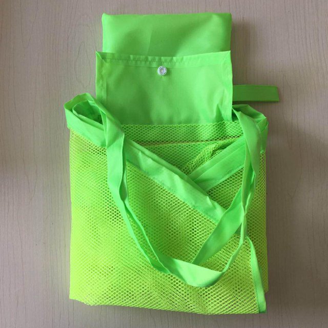 VONKY Grand Sac à Jouets de Plage Sac de Piscine Sac Anti-Sable en Maille Vert Extra Large 1Set