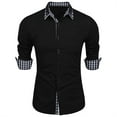 thumbnail image 1 of Aqestyerly Haut pour Hommes Grande Taille en Liquidation, Chemise Blouse Décontractée pour Hommes à Col Rabattu, Manches Longues, Respirante, 1 of 8