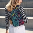 thumbnail image 6 of Picia Neon Zombie Skull Printed Canvas Daypack - Stylish and Durable Vintage Compact Backpack - Class, Work, Travel, or Laptop Bookbag,Organized Compartments-Medium, 6 of 6