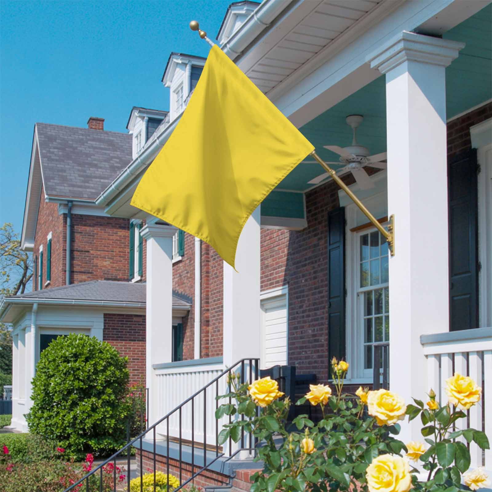 Yellow House Flag 28 x 40 Inches, Solid Color Weather Proof Outdoor Patio Flags Double Sided Small House Decoration for Yard Lawn Outside Home