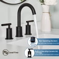 thumbnail image 2 of ANDY STAR Black Bathroom Faucet 3 Hole, 8 Inch Widespread Bathroom Faucet with Pop Up Drain, 360° Swivel Spout, Modern 2 Handle Vanity Faucet with cUPC Supply Lines, 2 of 8