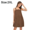 thumbnail image 2 of Vestido de baño o ducha para mujer, ligero, con tirantes y cierre, hasta la rodilla, 2 of 5