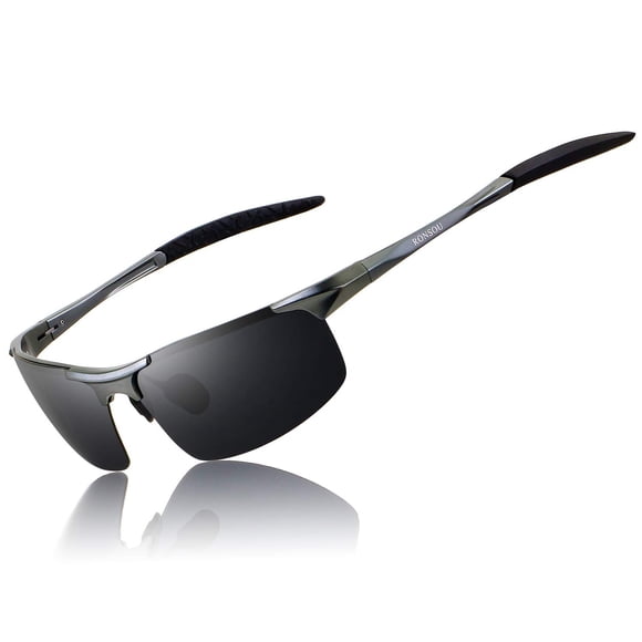 Gafas de Sol RONSOU Deportivas para Hombre Al-Mg Polarizadas Irrompibles Gris