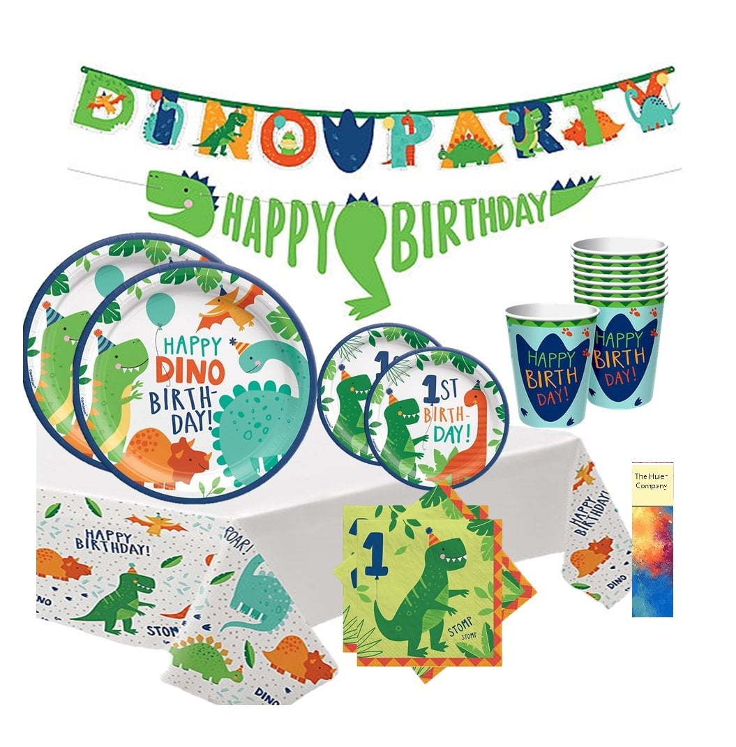 Dinosaur First Birthday Party Supplies with Banner