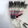 thumbnail image 1 of Tocado de plumas de inspiración india, diadema india, vestido elegante, sombrero indio de jefe americano, tocado para espectáculo, hombres y mujeres, 1 of 8