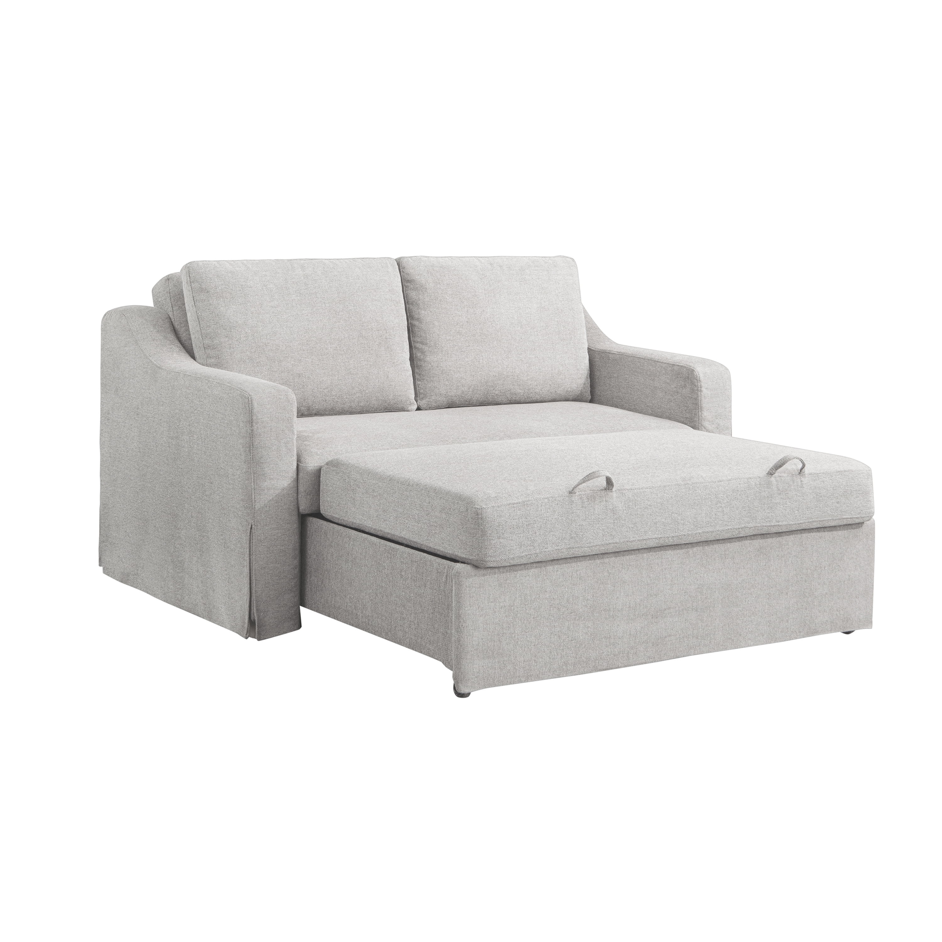 Serta Hanson Modern Style Convertible Loveseat, Linen Fabric