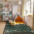 thumbnail image 4 of Moynesa 5'x7' Washable Fantasy Garden Area Rugs for Living Room, Vintage Botanical Unicorn Rugs for Bedroom, Victorian Accent Carpet for Nursery Playroom, Dark Green, 4 of 10