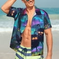 thumbnail image 5 of KLL Men's Hawaiian Shirt Short Sleeve Button Down Beach Shirts-Cute Fuzzy Fantasy Creatures, 5 of 5