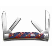 Case xx Knives Small Congress Stars & Stripes Dark Red Bone 1/500 Stainless Pocket Knife