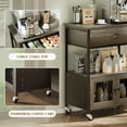 thumbnail image 6 of Catrimown Coffee Cart, Coffee Bar Microwave Cart with Storage, Coffee Cart Station, Wash Grey, 6 of 8