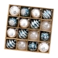 thumbnail image 4 of 16 piezas de adornos navideños de bolas colgantes, manualidades, colgantes, decoraciones navideñas para Acción de y festividades. azul blanco, 4 of 8