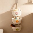 thumbnail image 4 of SLYNSHome Over the Door Hanging Basket,3-Tier Woven Cotton Wall-Mounted Storage Organizer Bag Decorative Hanging Kitchen Baskets, 4 of 6