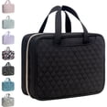 thumbnail image 1 of Neceser colgante de viaje para mujeres que viajan con compartimento a prueba de fugas, organizador de cosméticos, kit de accesorios de viaje esenciales, Negro, Neceser, 1 of 4