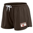 thumbnail image 4 of Women's WEAR by Erin Andrews Brown Cleveland Browns Heavy Rugby Jersey Long Sleeve T-Shirt & Shorts Lounge Set, 4 of 7
