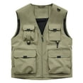 thumbnail image 1 of pstuiky Camiseta sin mangas para hombre, Chaqueta de trabajo sin mangas con cuello y múltiples bolsillos para hombre Chaleco de hombre xxxxxl, 1 of 2