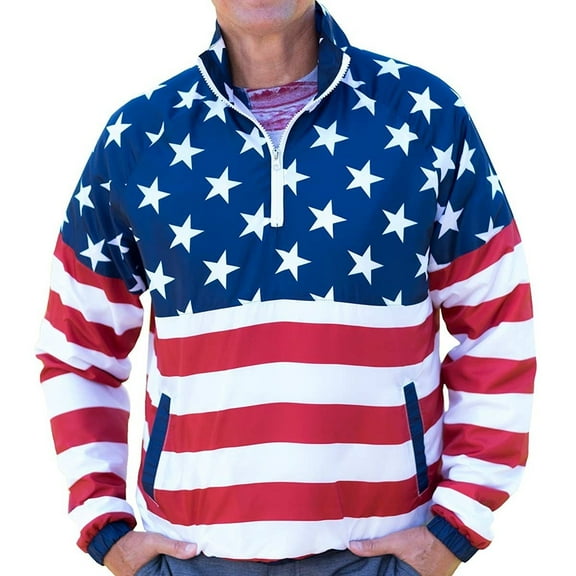Mens American Flag Pullover
