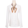 thumbnail image 2 of INSPIRE CHIC Women's Floral Printed Scarves, Flowers Skinny Long Satin Silky Ribbon Hairband Headscarf Neckerchief 37.4x3.5" Beige/Caramel, 2 of 6