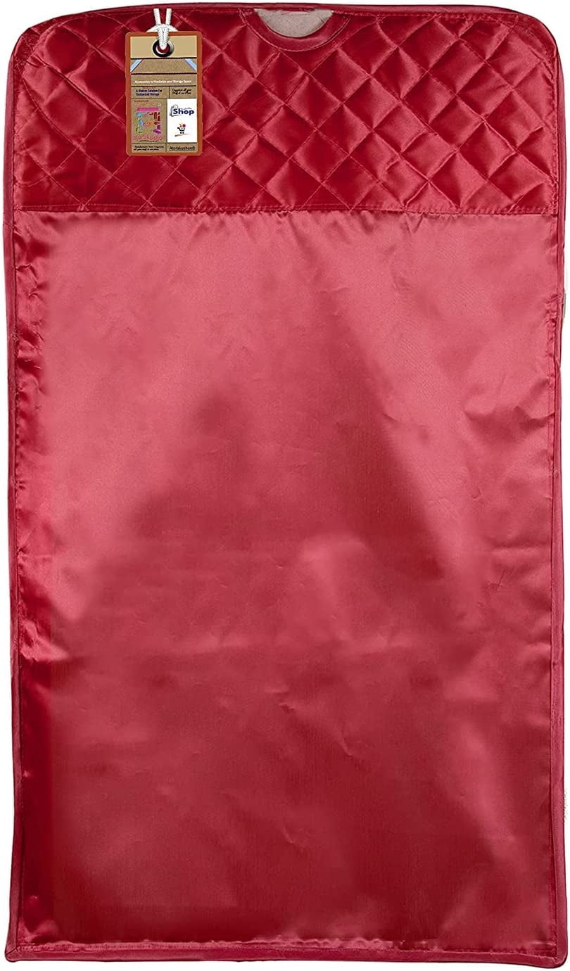 atorakushon 30'' Hanging Garment Suit Bags Storage Clothes Cover with Clear Window Zipper Closet for Tuxedos Shirts Fur Coats Pack of 18 Maroon