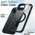 thumbnail image 3 of JETech Magnetic Case for iPhone 13 6.1-Inch Compatible with MagSafe, Shockproof Phone Bumper Cover, Solid Color Matte TPU Frame, Anti-Scratch Clear Back (Black), 3 of 6