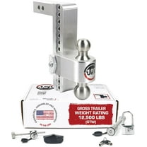 Weigh Safe Adjustable Trailer Hitch Ball Mount, 10" Adjustable Drop Hitch for 2" Receiver w/ 4 pc Keyed Alike Lock Set, Heavy Duty Aluminum Trailer Tow Hitch w/Stainless Steel Tow Balls, 12,500 GTW