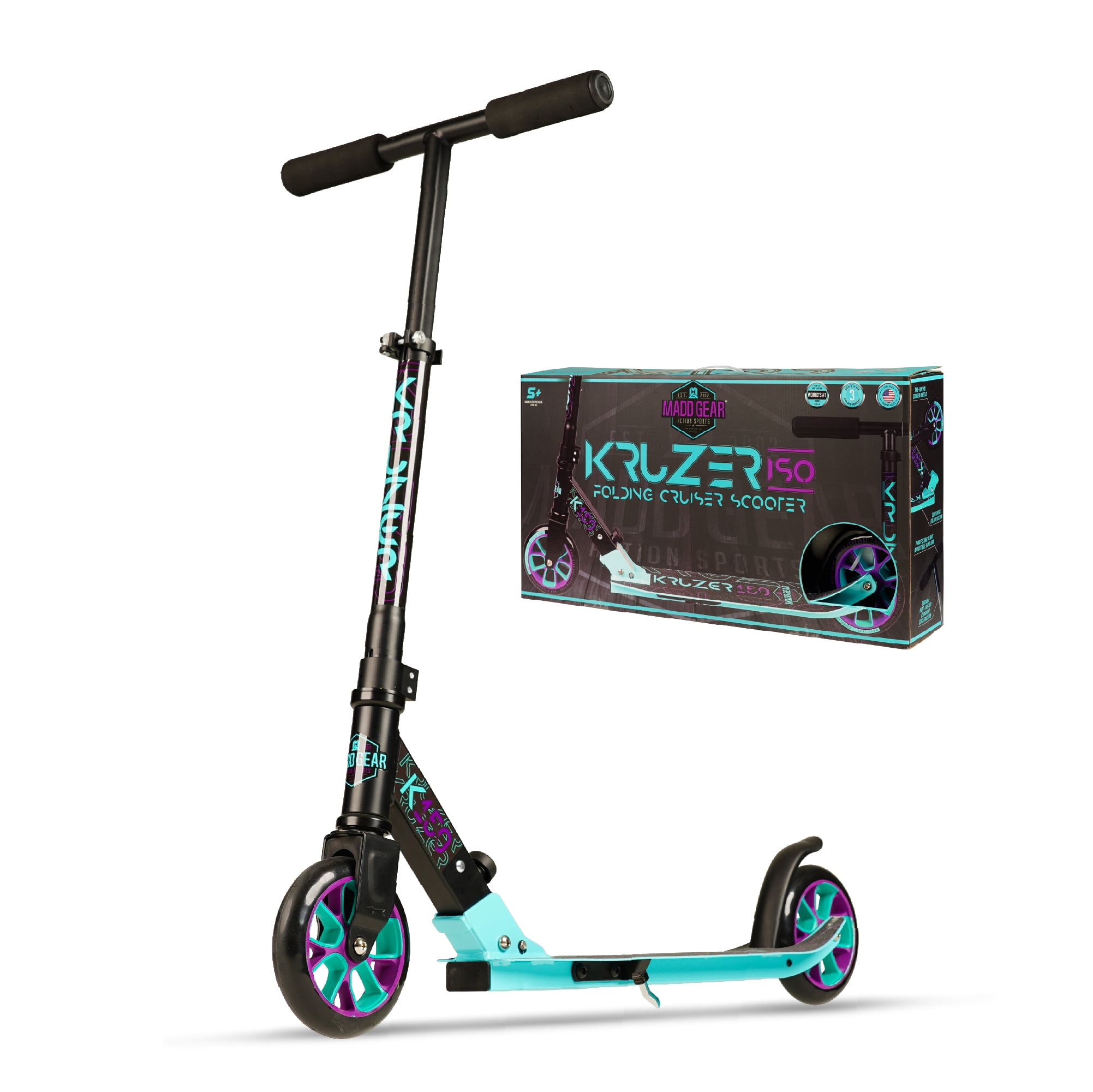 Madd Gear Kruzer 150mm Teal/Black Suits Ages 5+ Max Rider Weight